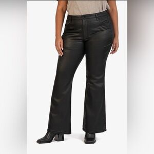 A.N.A. High Rise Flare Leg black coated jeans size 6